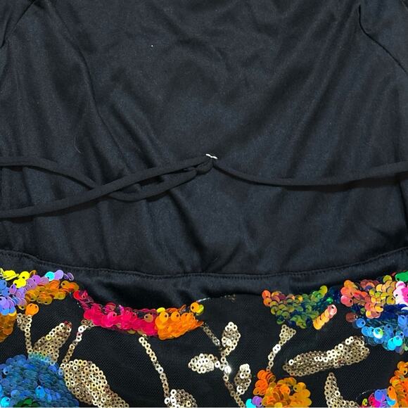Lucy in the Sky Starstruck Strappy Multicolor Sequin Dress in Black Size XS - Picture 11 of 13
